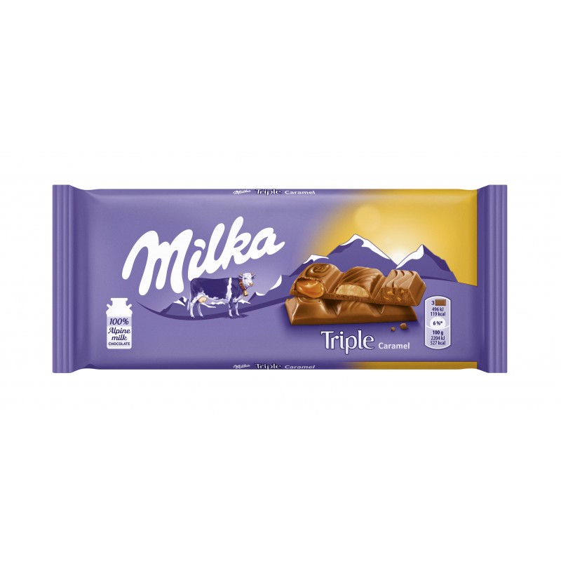 Шоколад Milka Triple Caramel, 90 гр