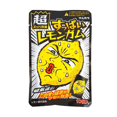 Кислая лимонная жевательная резинка Marukawa Sour lemon gum с лимоном, 41 гр